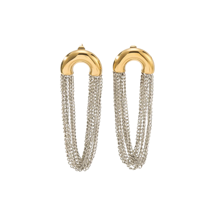 Aretes Cadena Plateada