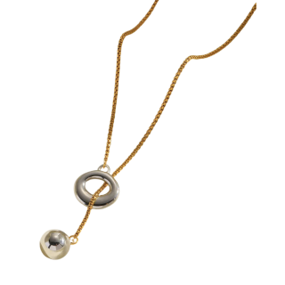 Collar Esfera Colgante Plateada