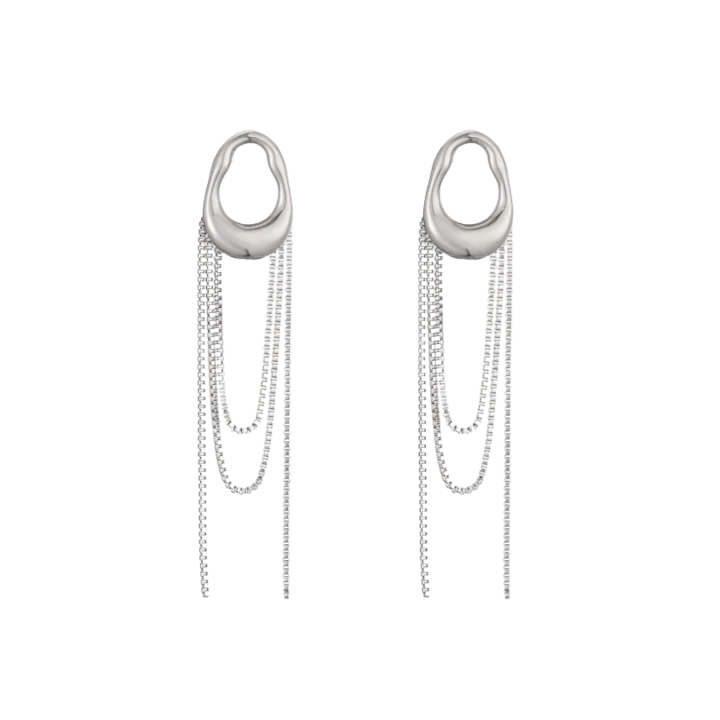 Aretes Cascada Plateados