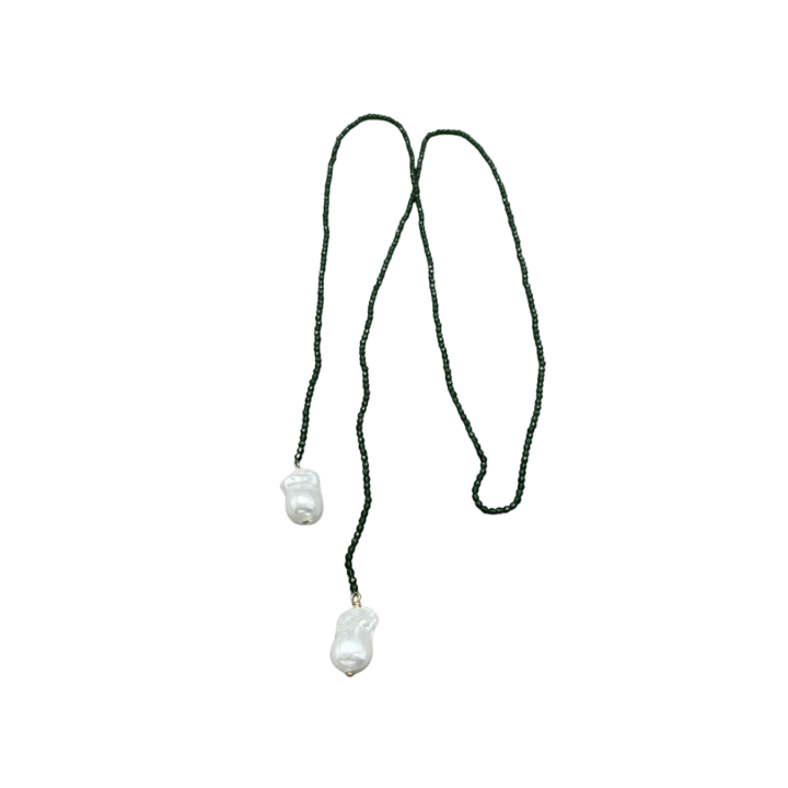 Collar Perla Brillo Verde