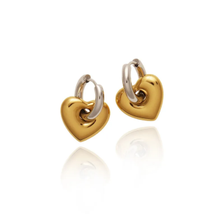 Aretes Corazón Bicolor