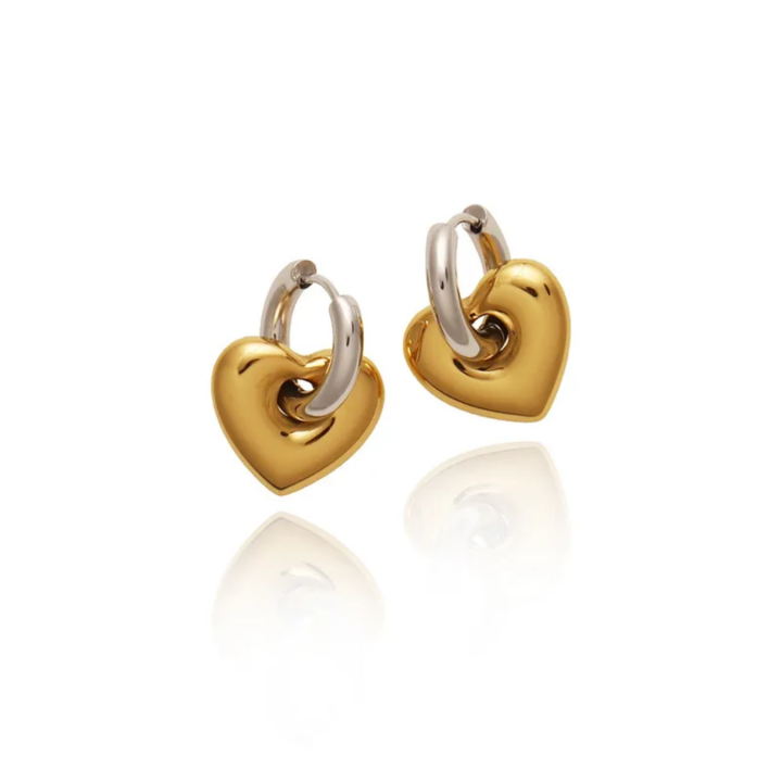 Aretes Corazón Bicolor