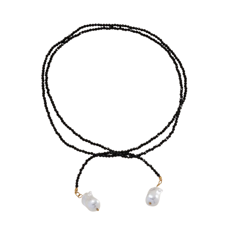 Collar Perla Brillo Negro