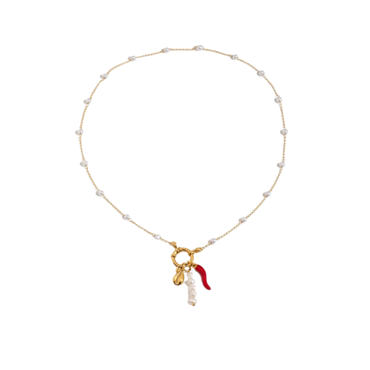 Collar Perlitas con Colgantes