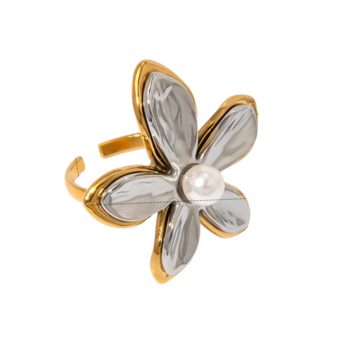 Anillo Flor Bicolor