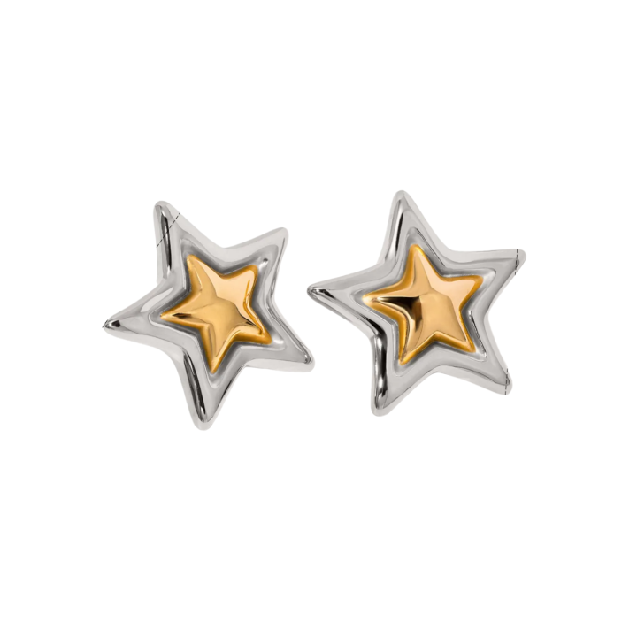 Aretes Estrella Bicolor