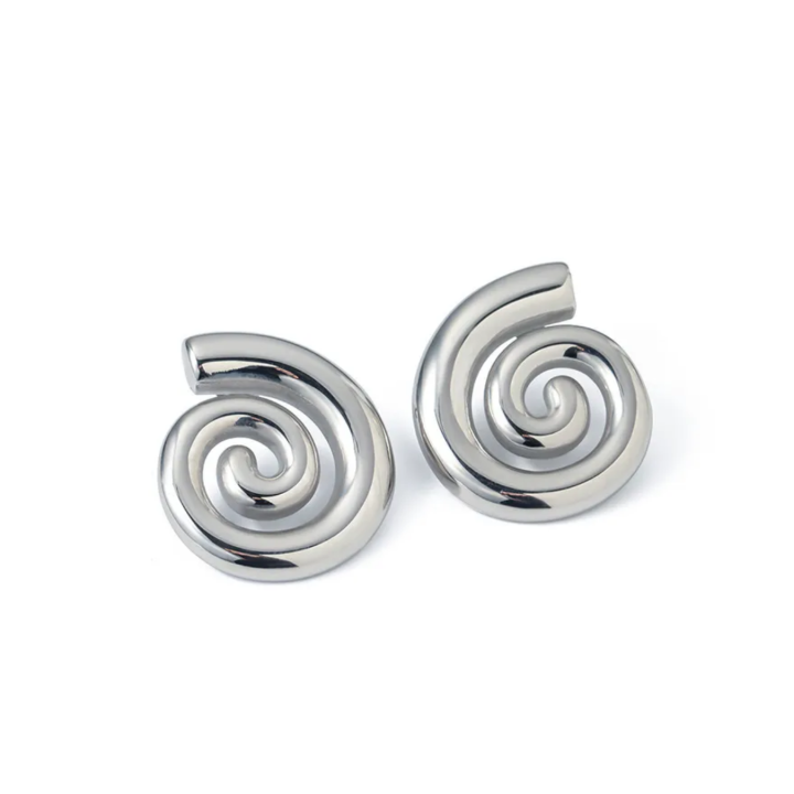 Aretes Caracol Plateados