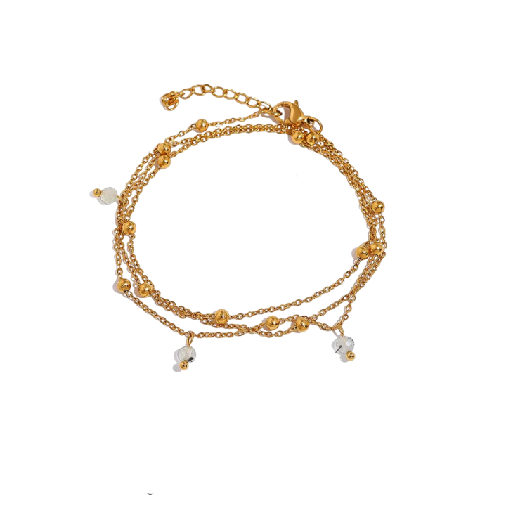 Pulsera/Collar Dorada con Colgantes