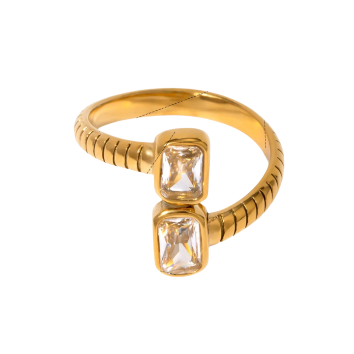 Anillo Doble Brillo Snake